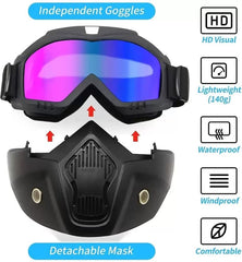 BUY 1 GET 1 FREE - Goggle Mask Anti Scratch UV Protective Open Face & Eyewear Windproof Dirt Shield Adjustable Soft Foam Padded Detachable For Cycling Bike Off Road Racing Riding For Unisex Rainbow GenzVybs